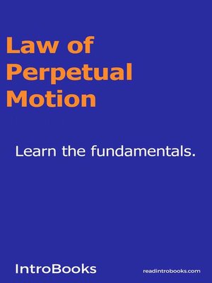 cover image of Law of Perpetual Motion